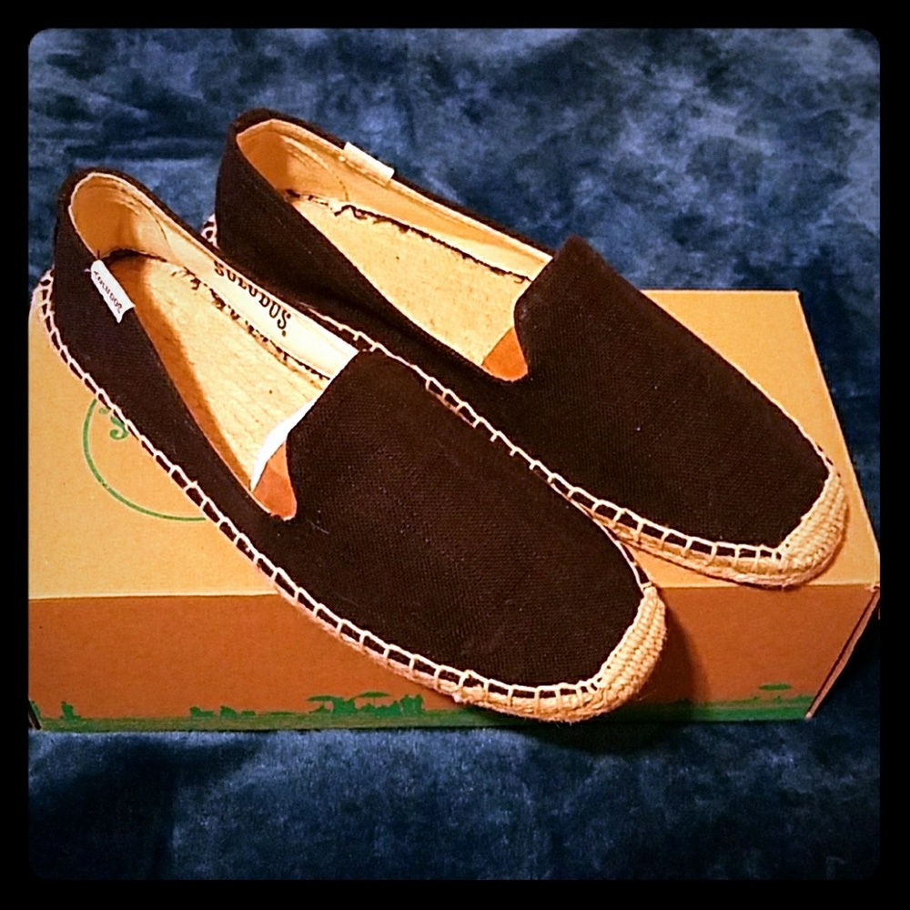 Soludos Smoking Slipper - Knobby Linen Black